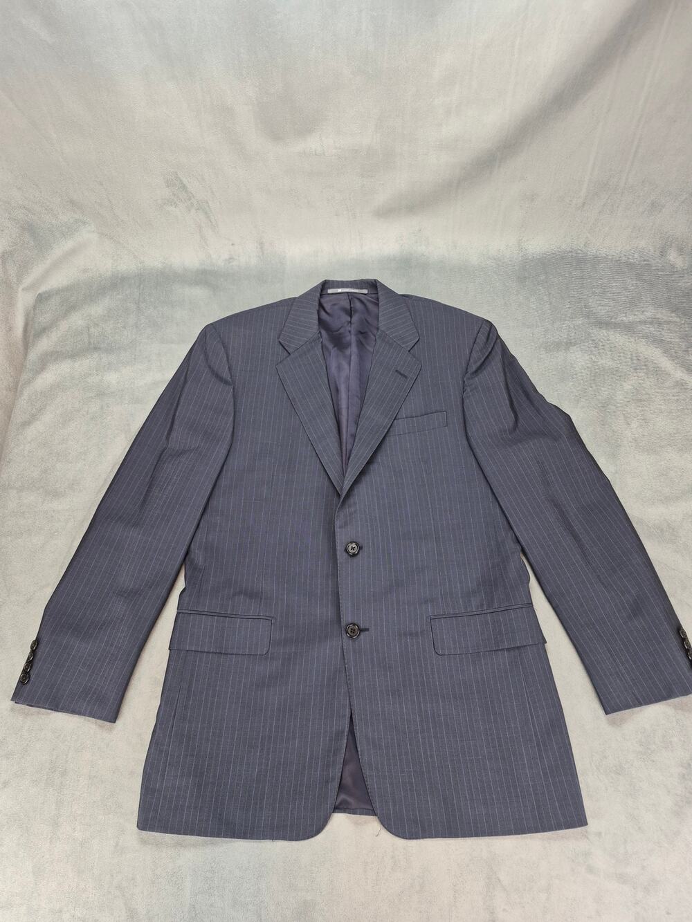 Hickey Freeman Mens Navy Pinstripe Vintage Matson Blazer Wool Mohair Blend 40R